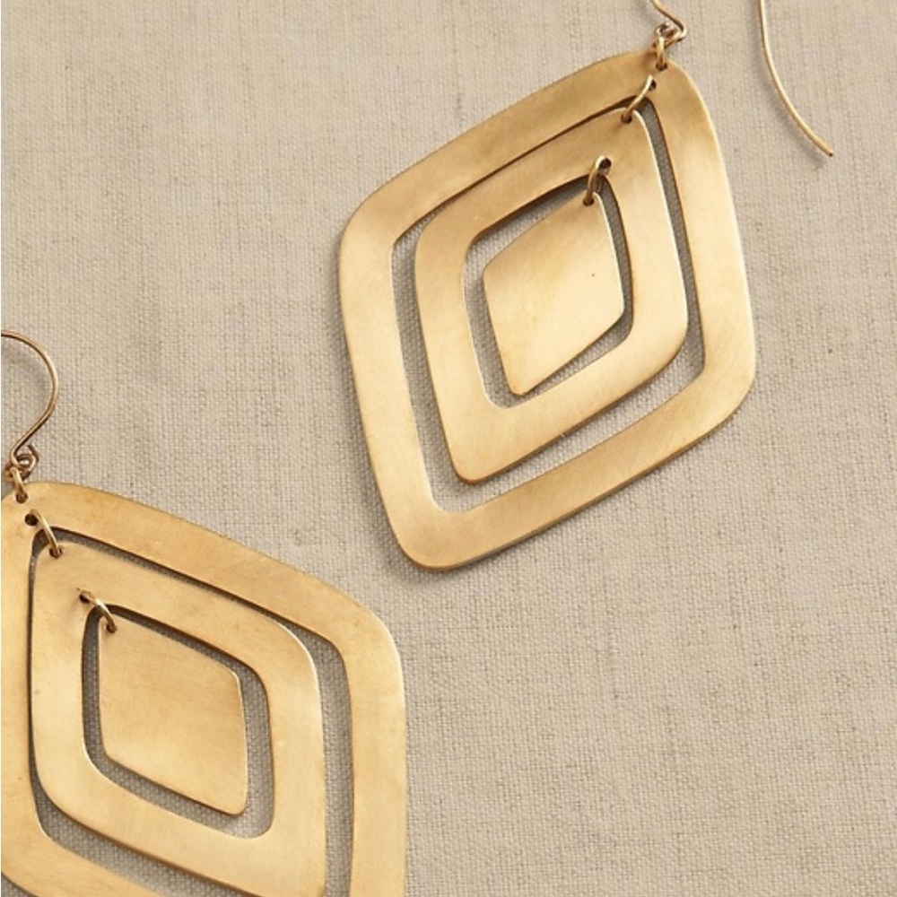 BRASS DIAMOND STATEMENT EARRINGS AUREUS + ARGENT